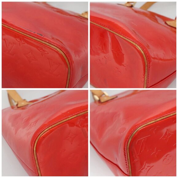 LOUIS VUITTON Monogram Vernis Houston Hand Bag Red M91092 LV Auth ep10400 - Picture 11 of 13
